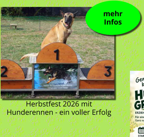 mehr  Infos Herbstfest 2026 mit Hunderennen - ein voller Erfolg